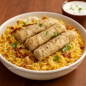 Chicken Malai Seekh Kabab Biryani