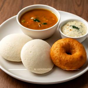 Idli [2 Pcs] With Vada [1 Pcs]