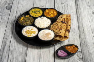 Special Paratha Thali With Sweet