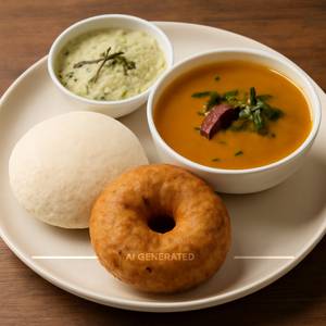 Idli Vada Sambhar (Served with Chutney)
