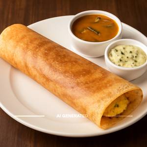 Masala Dosa (Served with Sambar and Coconut Chutney) Serves 1