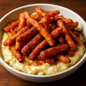 Nashville Hot Fries On Cheesy Mash