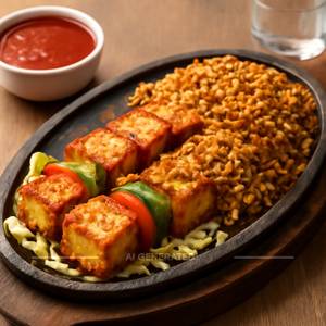 Paneer Shashlik Sizzler