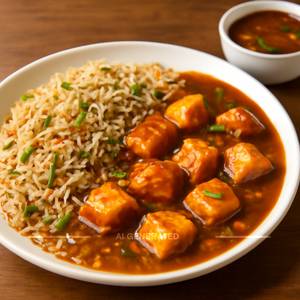 Panner Manchurian Fried Rice With Gravy