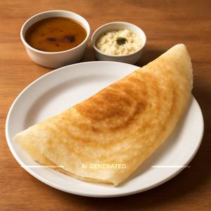 Sada Dosa (1 Pc) (Served with Sambar and Coconut Chutney) Serves 1