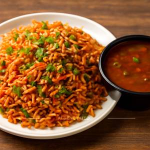 Veg Triple Schezwan Rice With Gravy