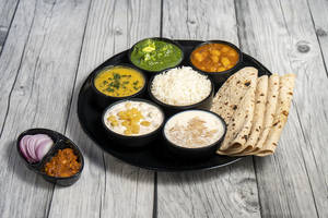 Special Paneer Thali With Sweet
