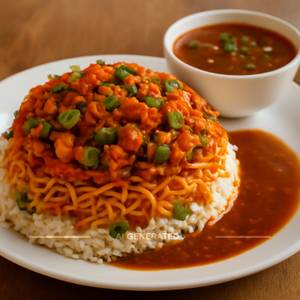 Veg Schezwan Triple Rice (With Gravy)