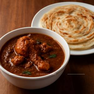 Chicken Chettinad With Hot Malabar Parotha
