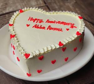 Anniversary Heart Shape Rasmalai Cake