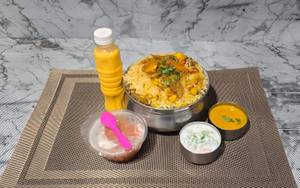 Veg Biryani With Double Ka Metha And Badam Milk