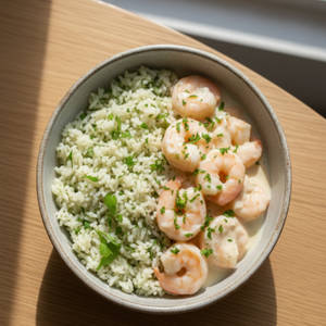 Garlic Prawn Rice Bowl