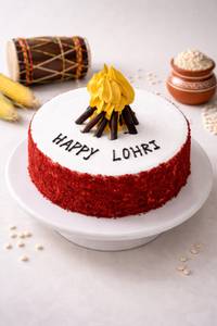Happy Lohri Red Velvet Cake (500 Gm)