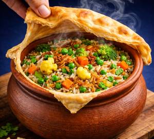 Matka Parda Biryani with Burani Raita