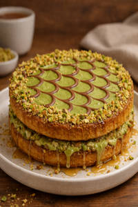 Kunafa Waffle Cake
