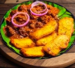Pazham pori and beef mix