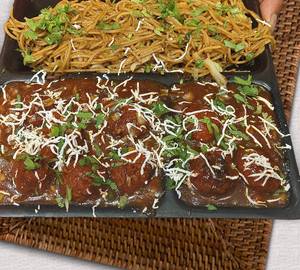 Noodles  +  Manchurian Gravy  +  Cold Coffee 