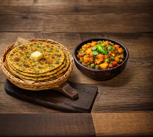 3 Methi Paratha Plus Bhaji