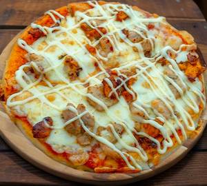 Schezwan chicken pizza