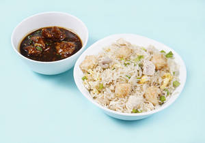 Chicken & Prawn Rice + Chicken Manchurian Boneless (3pcs)
