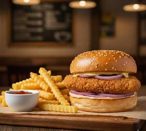 Crispy Chicken Burger + Fries