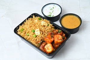 Andhra Veg Biryani With Paneer Chilly