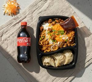 Chicken Chowmein With Chicken Steamed Momos