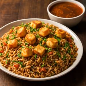 Panner Triple Fried Rice With Gravy