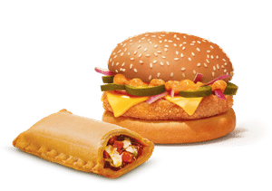 Corn & Cheese Burger + Veg Pizza McPuff