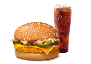 Grilled Chicken & Cheese Burger + Coke