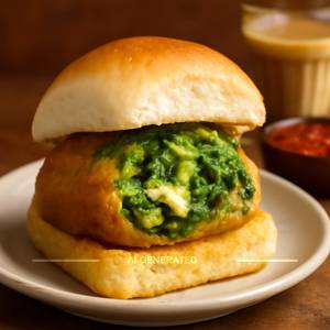 Makka Palak Cheese Vada Pav