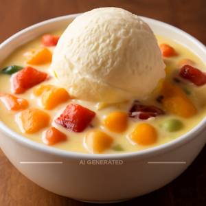 Fruit Custard With Ice Cream