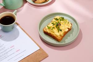 Scrambled Eggs On Sourdough Toast