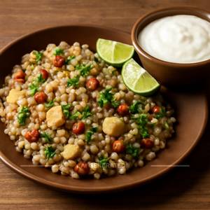 Sabudana Khichdi With Curd