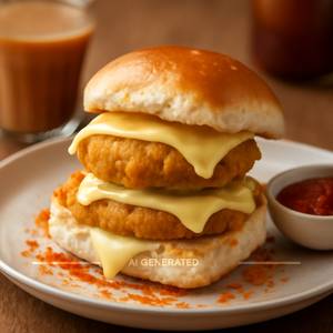 Crispy Double Cheese Vada Pav