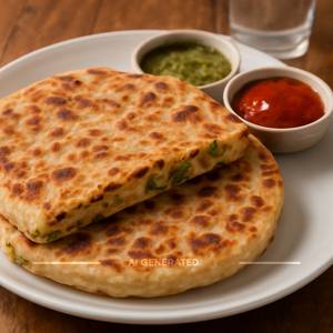 2 Aloo Pyaaz Paratha