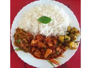 Jeera Rice + Chicken Bharta