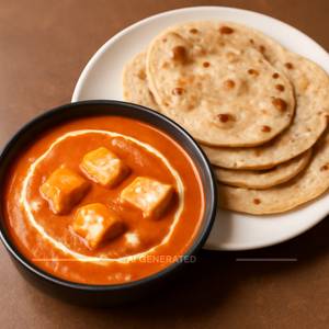 Paneer bhurji with 4 pc butter roti