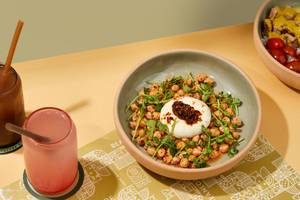 Crispy Chickpeas With Burrata & Harra
