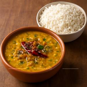Dal Tadka With Rice Bowl