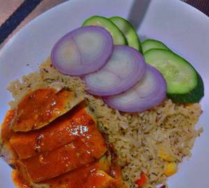 Grilled Chicken Lemon Butter Garlic Sauce Rice Bowl