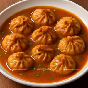 Veg Chilli Gravy Momos [8 Pieces]