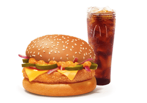 Corn & Cheese Burger + Coke