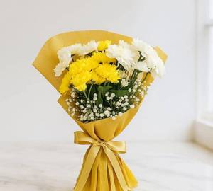 4 Stamp Yellow Chrysanthemum Bouquet