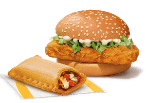 Veg Pizza McPuff + McSpicy Chicken Burger