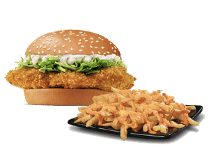 Crispy Chicken Burger + Cheesy Fries