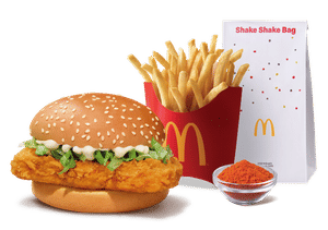 McSpicy Chicken Burger + Fries (M) + Piri Piri Spice Mix