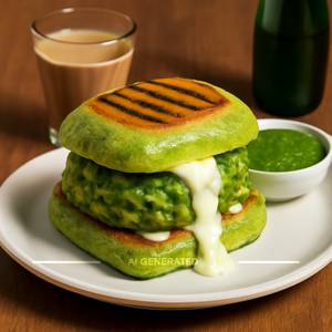 Hara Bhara Cheese Grilled Vada Pav