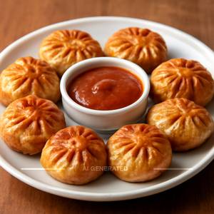 Chicken butter fried momos (8 Pieces)