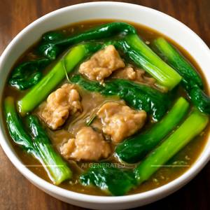 Chinese Greens With Glass Noodles Chicken